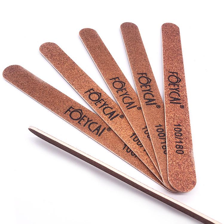 Brown Wood Nail Files 100/180 Grit Sanding Strips