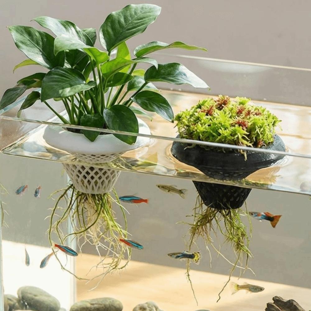 Growing Pots Floating Aquarium Planting Basket 3D Printed Coexistence Floating Pot  Fish Bowls