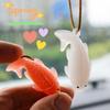 Color Changing Koi Pendant UV-Activated Color-Changing Grilled Fish Car Rearview Mirror Hanging Decor Lucky Keychain Pendant