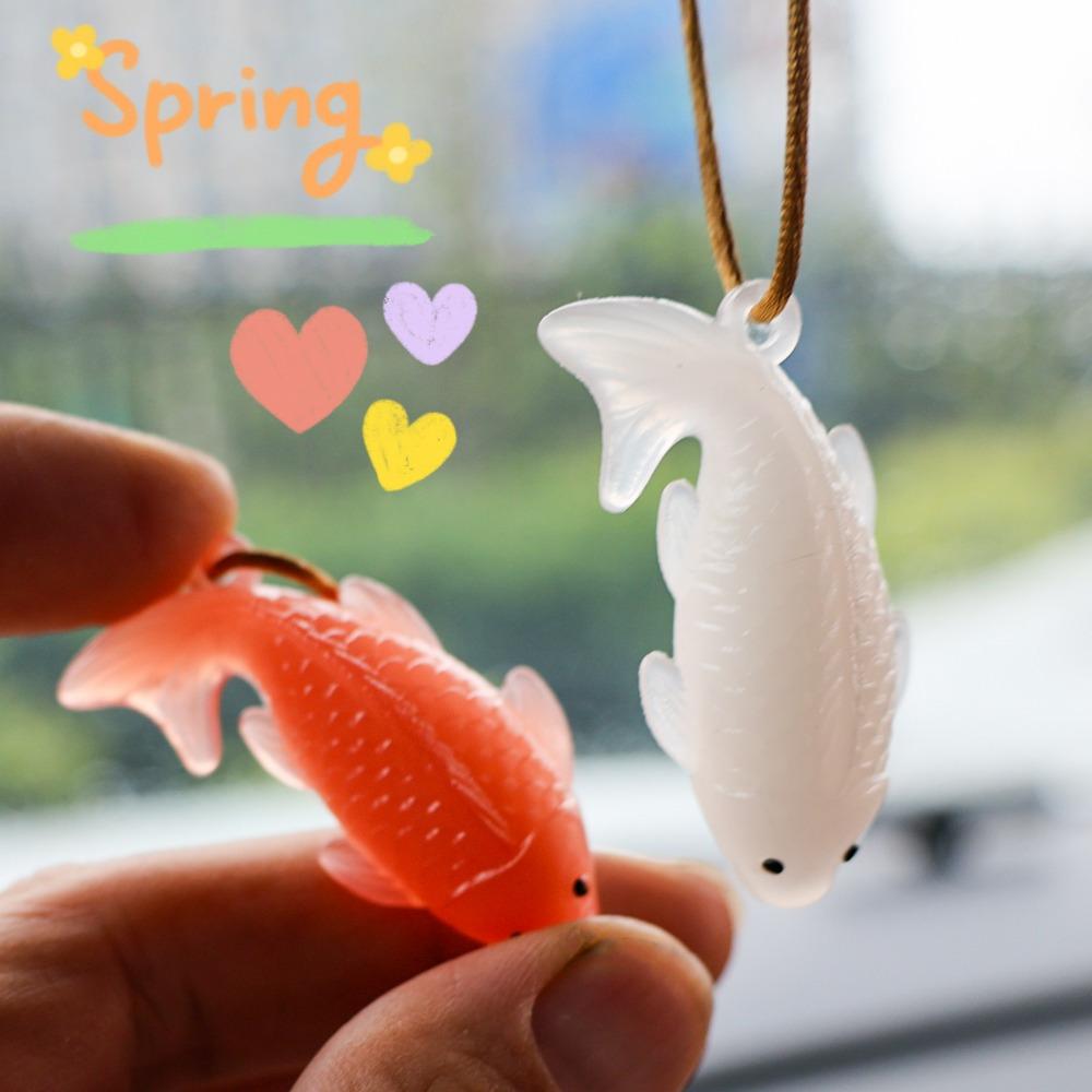 Color Changing Koi Pendant UV-Activated Color-Changing Grilled Fish Car Rearview Mirror Hanging Decor Lucky Keychain Pendant