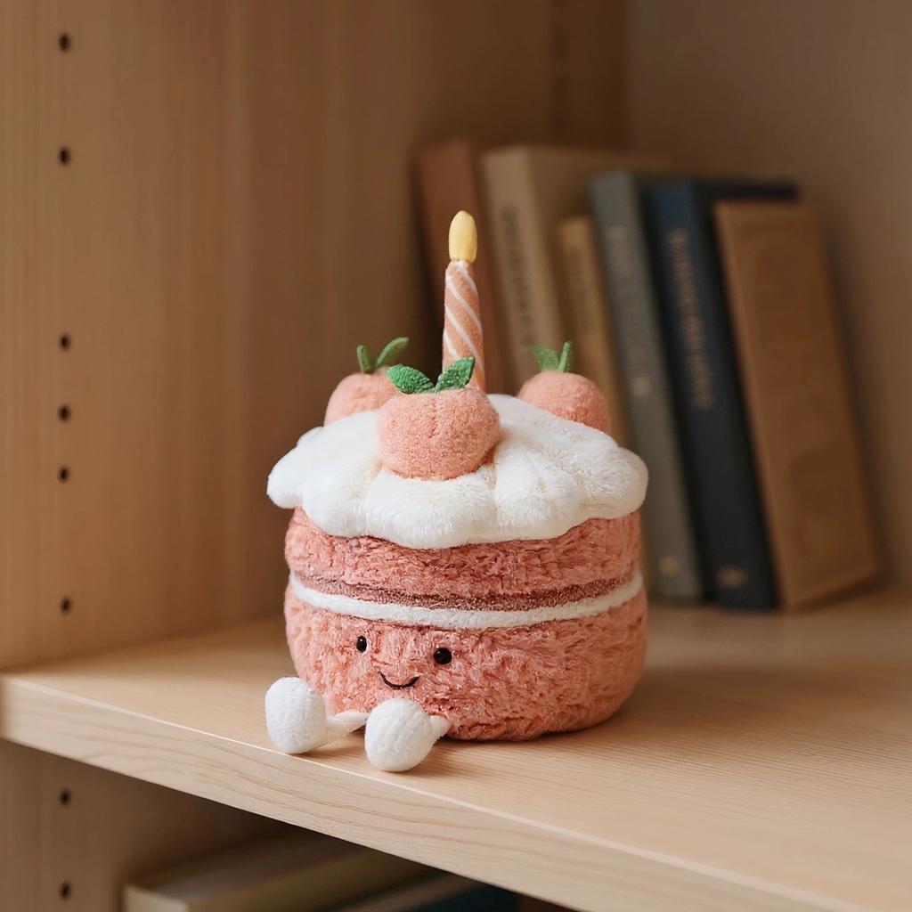 Jelly Cat UK for Fun Peach Birthday Cake Gift Cute Doll Plush Toy Cotton Fabric PP Cotton Filling Shanghai Exclusive