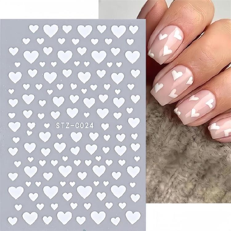6 Sheets Valentines Day Nail Art Stickers Decals,Adhesive Red Heart Nail Stickers DIY Designs Nail Decorations for Women