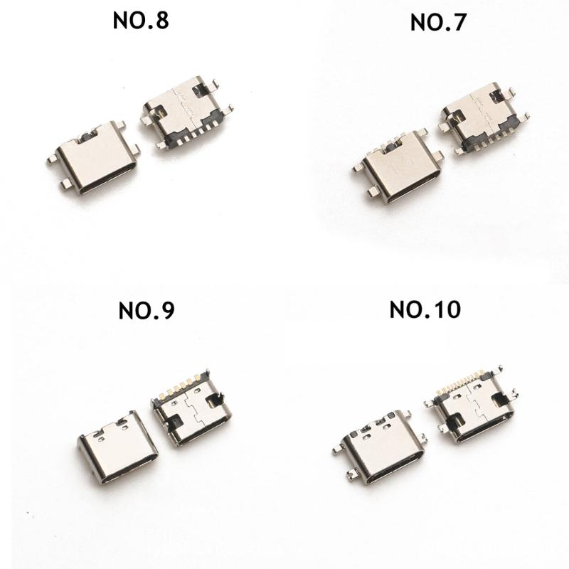 100Pcs 100Pcs Type C USB Charging Dock Connector Mix 6Pin 16Pin Use for Phone Digital Product Repair Accessories