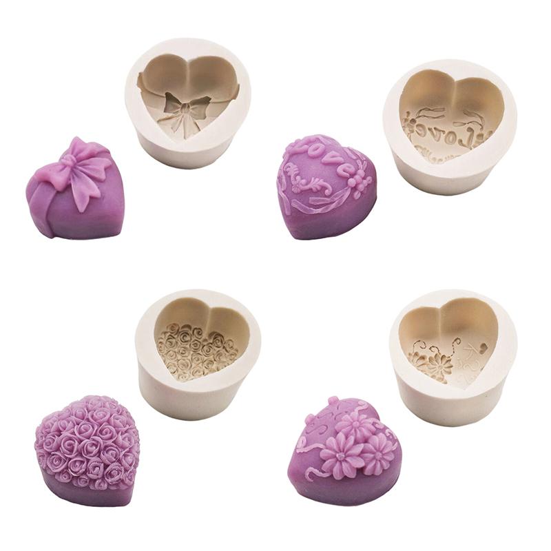 3D Love Rose Silicone Soap Mold Handmade Candle Aromatherapy Mold Chocolate Cake Decoration Baking Tool Birthday Anniversary Diy