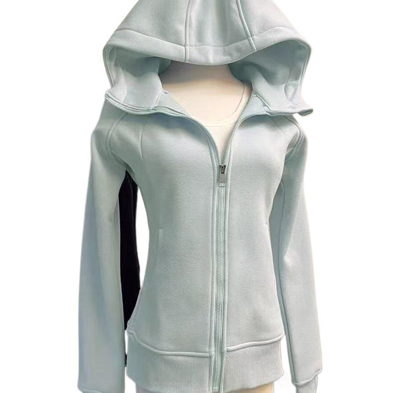 Light Blue Slim Fit Yoga Zip-Up Jacket - Flattering & Versatile Style