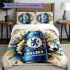 3pcs Duvet Cover Set (1*Duvet Cover + 2*Pillowcase, Without Core),football club F.C Print Bedding Set, Bedroom Decor, All‑Season, Birthday Gift