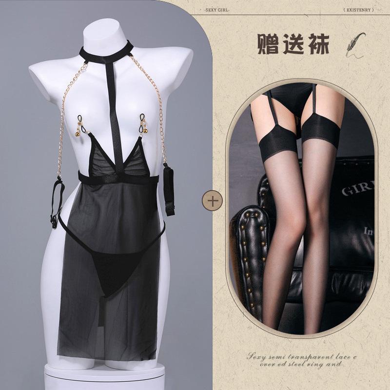 Sexy ODM Bodysuits Underwear Mesh Perspective Uniform Temptation Milk Leakage Passion Non-Release Sm Gown Pajamas Female Qqny