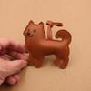 Trendy Samoyed Dog PU Leather Keychain Animal Charm for Purse Decoration