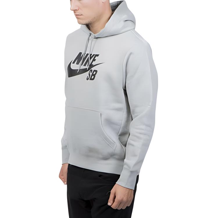 Nike SB Logo Print Pullover Hoodie Herren Hoodies Grau AJ9733-063