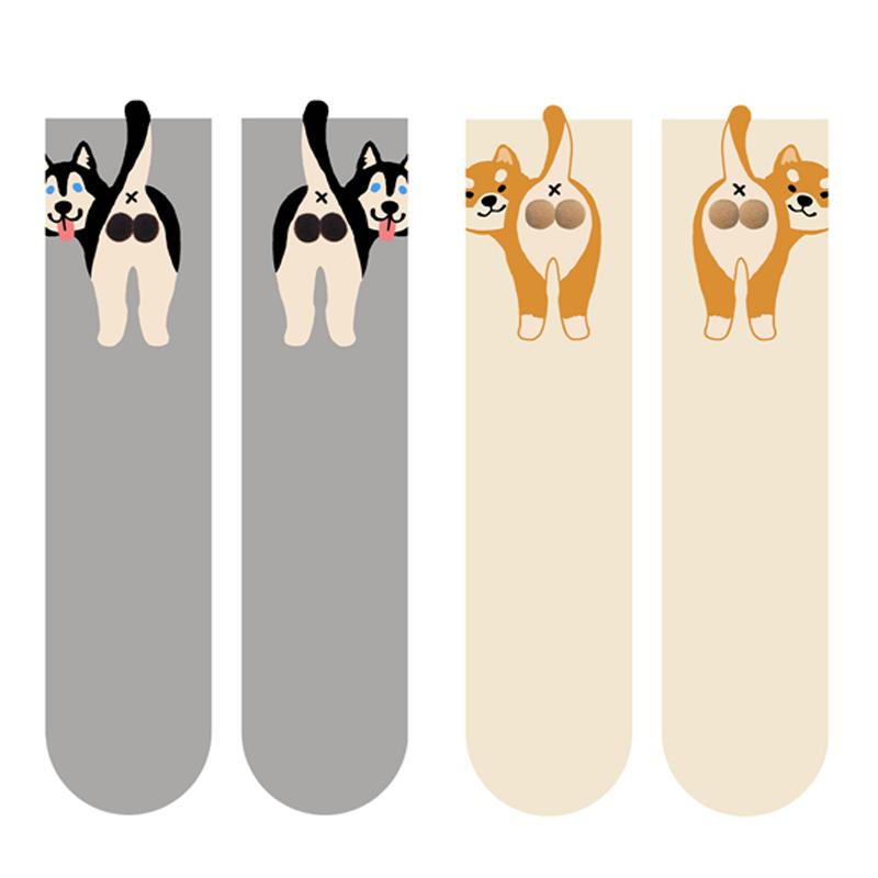 1 Paar Druck Bequem Mehrteilig Hautfreundlich Cartoon Warm Tier Ei Socken Leichtes Gefühl Bunt Niedlich Täglich Atmungsaktiv