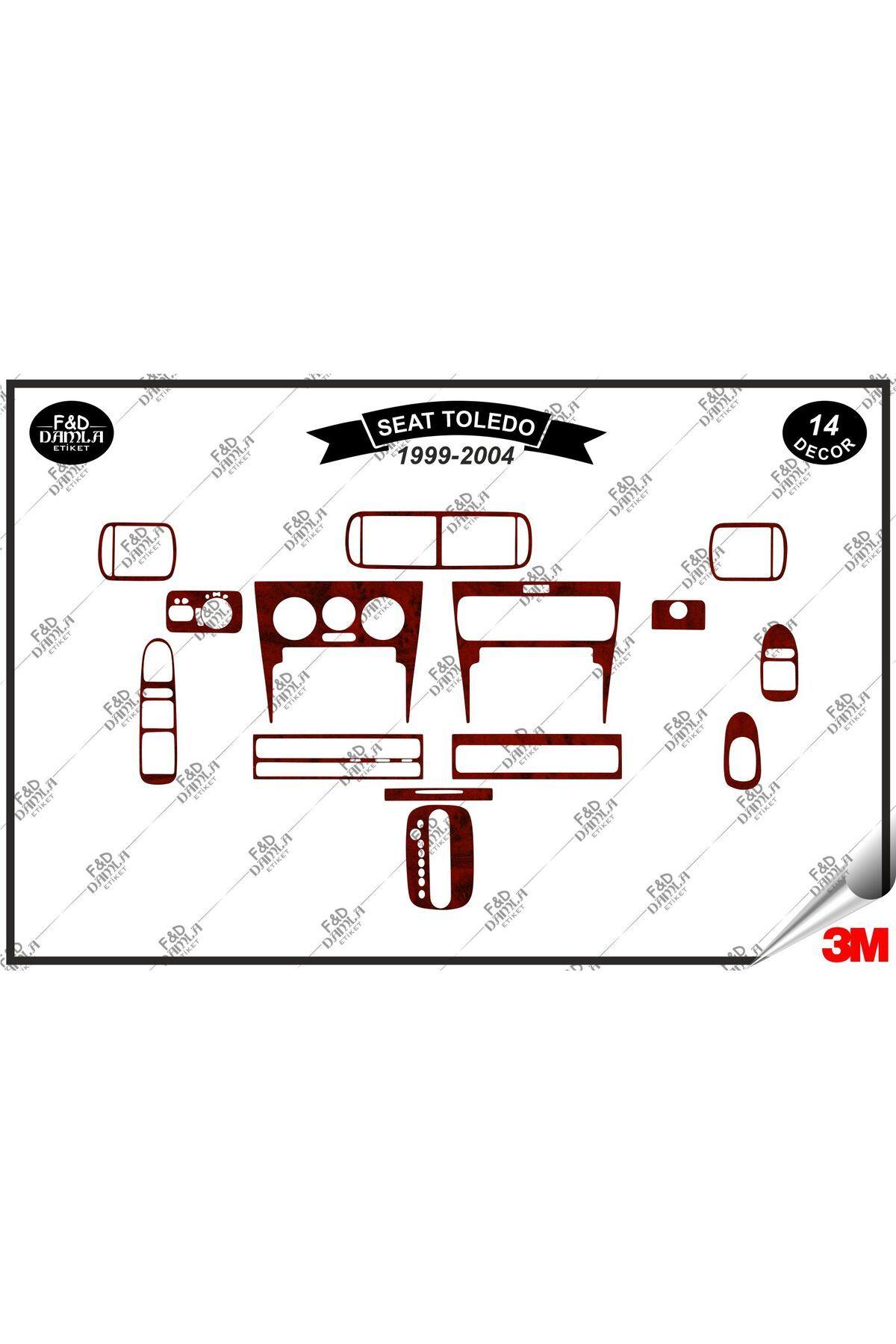 

Seat Toledo 1999-2004 Torpido Konsol Trim Göğüs Maun Kaplama Set 14 Parça Maun