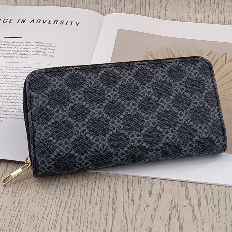 European & American Fashion Large Capacity Zipper Clutch Wallet - Multi-Card Slot, Simple, High-End Design