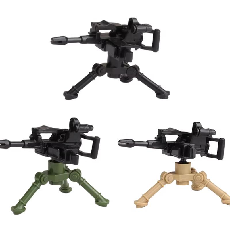 Army WWII Soldier Figure Armaments Brick Playset Gatling M2 Heavy Machine Aviation Gun NSV Bullet Chain Mortar ZB53 Toys Playsetss T12