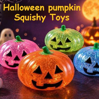 Halloween Pumpkin Squishy Toy Slow Rebound Stress Relief Fidget TPR Desk Anxiety Reliever Party Favors Gift for Teens Adults