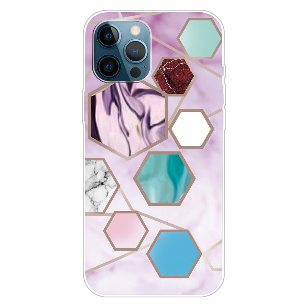 For iPhone 16 Pro Case Abstract Marble Pattern Printing TPU Phone Cover