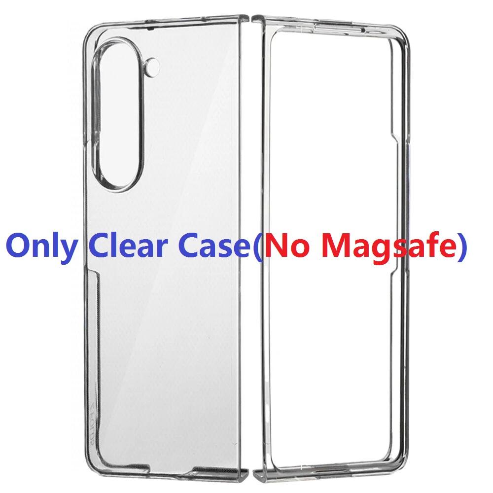 Plastic Clear Magsafe Charging Magnetic Protective Cover Transparent for Samsung Galaxy Z Fold 6 5 4 3 Case