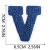 7cm White Background Royal Blue Text Embroidered Letter Patch for Bags & Decor