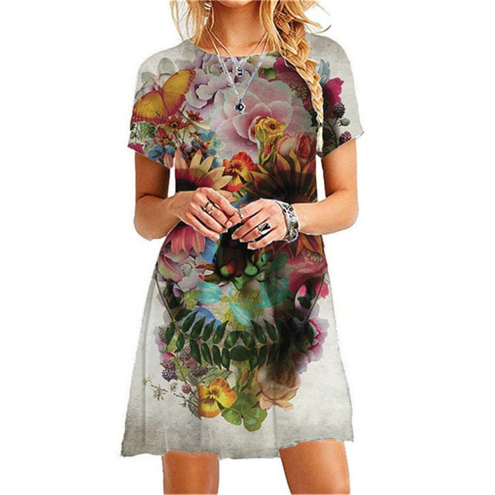 Summer Slim Sexy Women's Short Sleeve Mini Dress Fashion O-Neck Women Clothes Skeleton Solid Color Casual A-line Dress