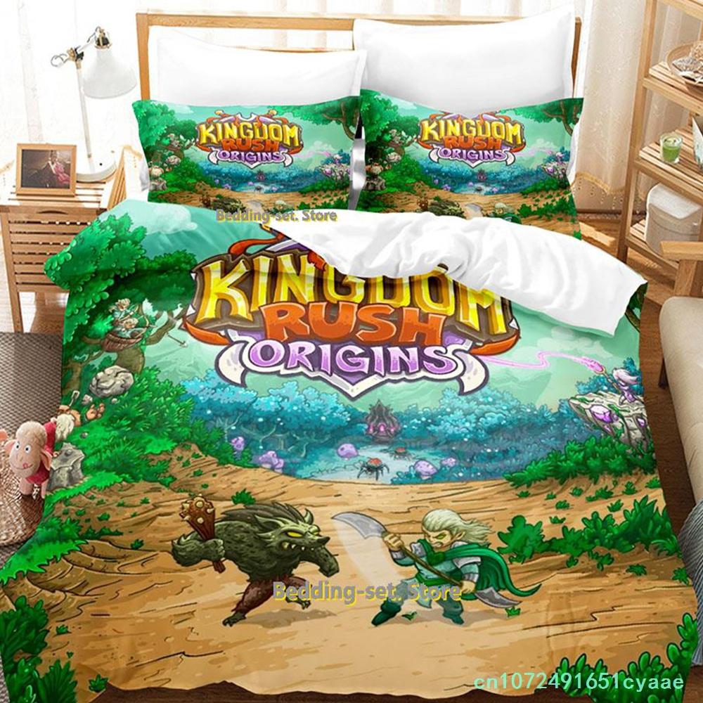 New Kingdom Rush Bedding Set Single Twin Full Queen King Size Bed Set Adult Kid Bedroom Duvetcover Sets Anime Parure De Lit Bed