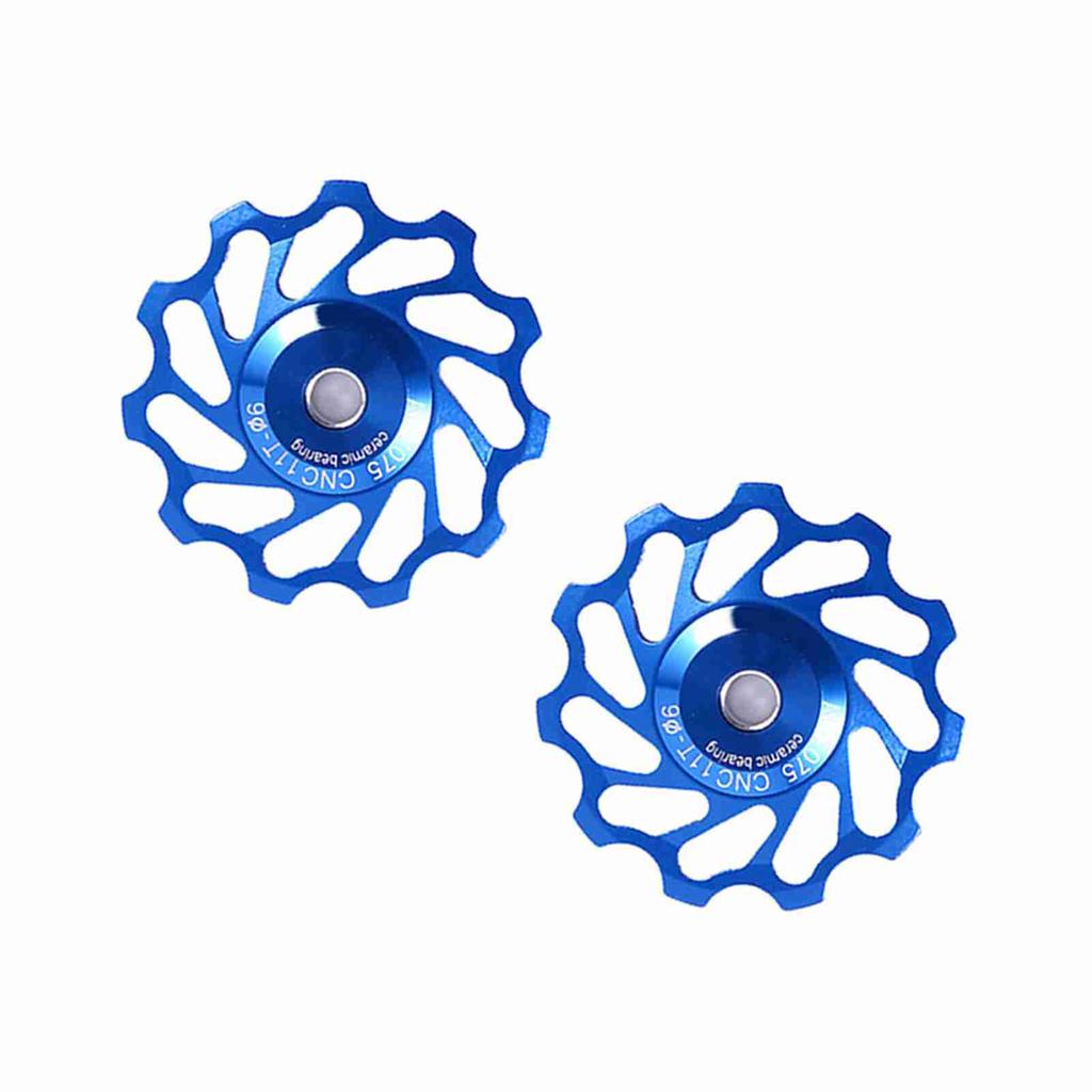 2pcs Ceramic Pulley Aluminium Alloy Rear Derailleur Guide Roller Part Accessory For MTB Bike