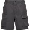 Solid Color Mid-Rise Zippered Fitted Cargo Shorts Men Shorts Gray I03361-187-XX