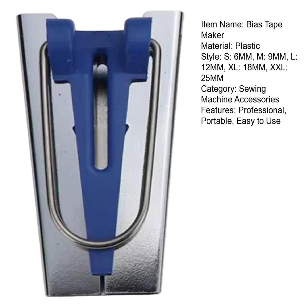 Yousheng Bias Tape Maker 6/9/12/18/25MM 5 Sizes Bias Binding Tape Making Tool Portable Professional DIY Fabric Quilting Sewing Accessories