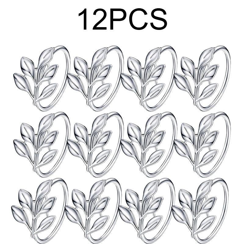 1-12PCS Gold Alloy Napkin Rings Reusable Smooth Edge Easy Clean Table Decoration for Wedding Party Holiday Dinner Banquet