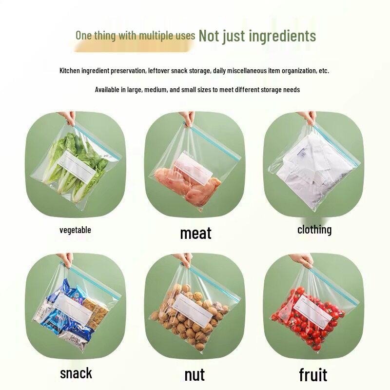 Food-Grade Self-Sealing Double-Layer Storage Bag for Fridge/Freezer - Keeps Fruits and Snacks Fresh