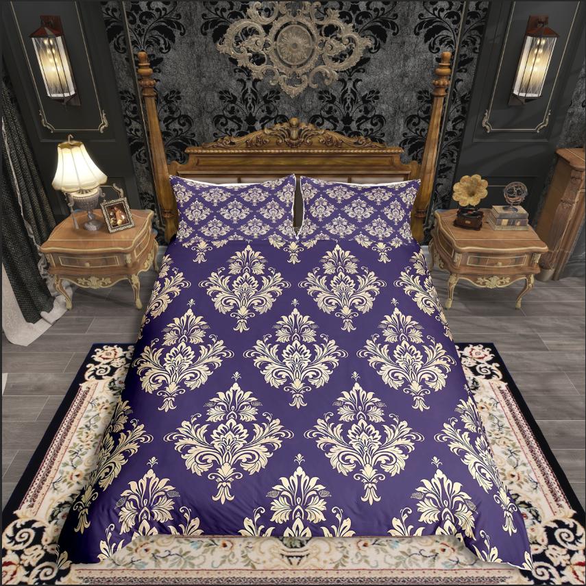 Homewish Bohemian Damask Duvet Cover SetTraditional Floral For Teens Bedding SetExotic Style Comforter Cover Set