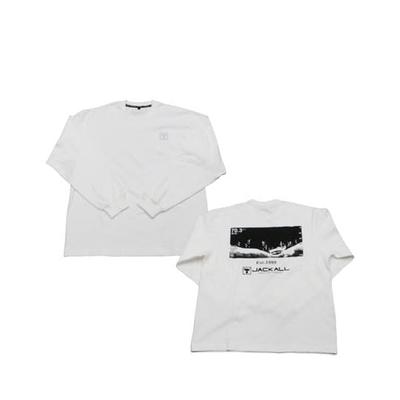 JACKALL Grafik Langarmshirt, Weiß, Größe S