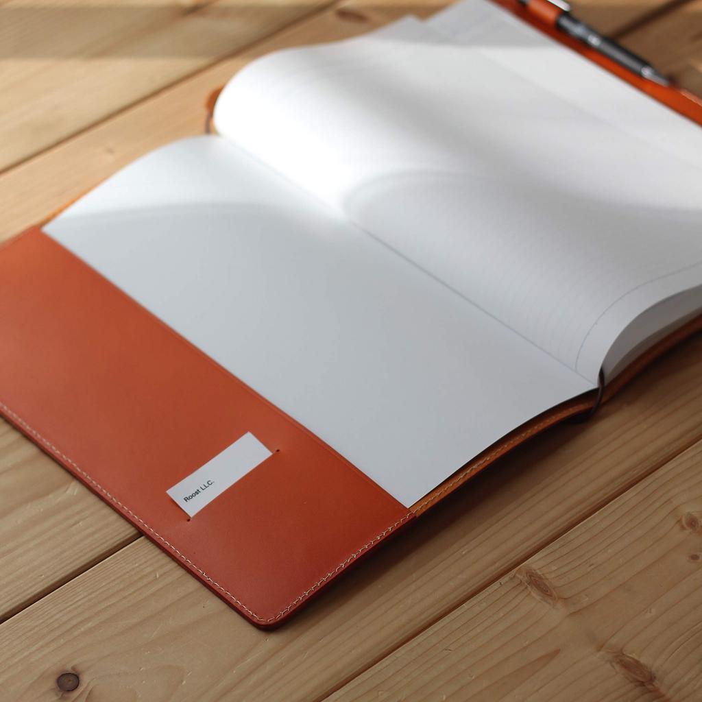Roost Outdoors Genuine Leather Notebook Cover A4 Leather Notebook Cover Leather Orange Camel