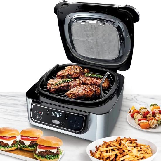 Grill Grate Splatter Shield Non-Stick Ceramic Coating Even Heating Easy To Clean Fine Mesh Splatter Screen for Ninja Foodi AG300 AG301C AG302