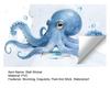 Großer blauer Oktopus Wandaufkleber Meeres Tier Wanddekal Abziehen Und Aufkleben Kunst Wandbild für Badezimmer Küche Wohnzimmer Sommer Wanddekoration