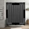 Elegant Black Gold Shower Curtain Luxurious Bath Decor for Bathroom Geometric Pattern Windowpane Print Waterproof Fabric 72 x 84