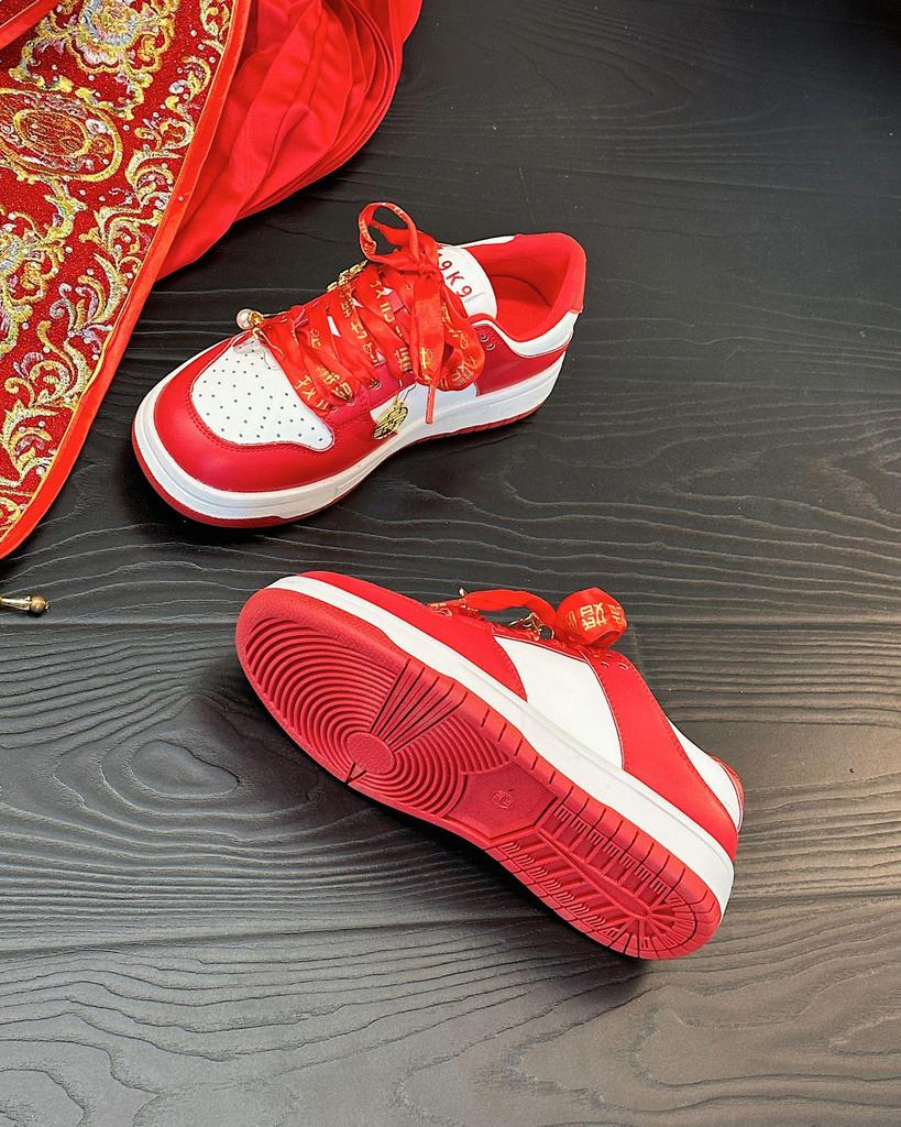 AJ 2025 Bridal & Sports Sneakers: Women's Red Two-Wear Wedding Shoes & Men's Couple Style