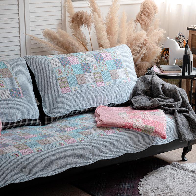 

Подушка для дивана из хлопка в розовом пасторальном стиле, нескользящая, комбинированная кожаная подушка для дивана, универсальный чехол для дивана в корейском стиле 70&70