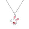 Epoxy Heart Cutout Rabbit Necklace - Cute Design