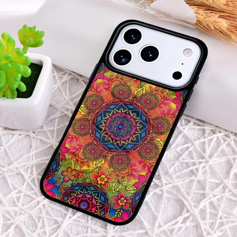 

Mandala Flower Totem Phone Case for iPhone 17 Air 16 15 11 12 14 13 Pro Max Shockproof Cover iPhone17 Pro