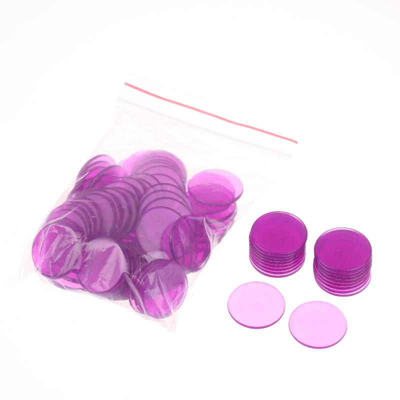 100 Stuks 25 Mm Kleur Plastic Chip Bingo Chip Montessori Interactief Leren Educatie Wiskunde Speelgoed Familie Feest Tellen Speelgoed