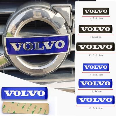 Emblema da grelha frontal do carro/Emblema de letras azul e preto/Adesivo do volante para V50 S60L XC60 S40 XC90 V60 S80 V90 V70 V6 T6