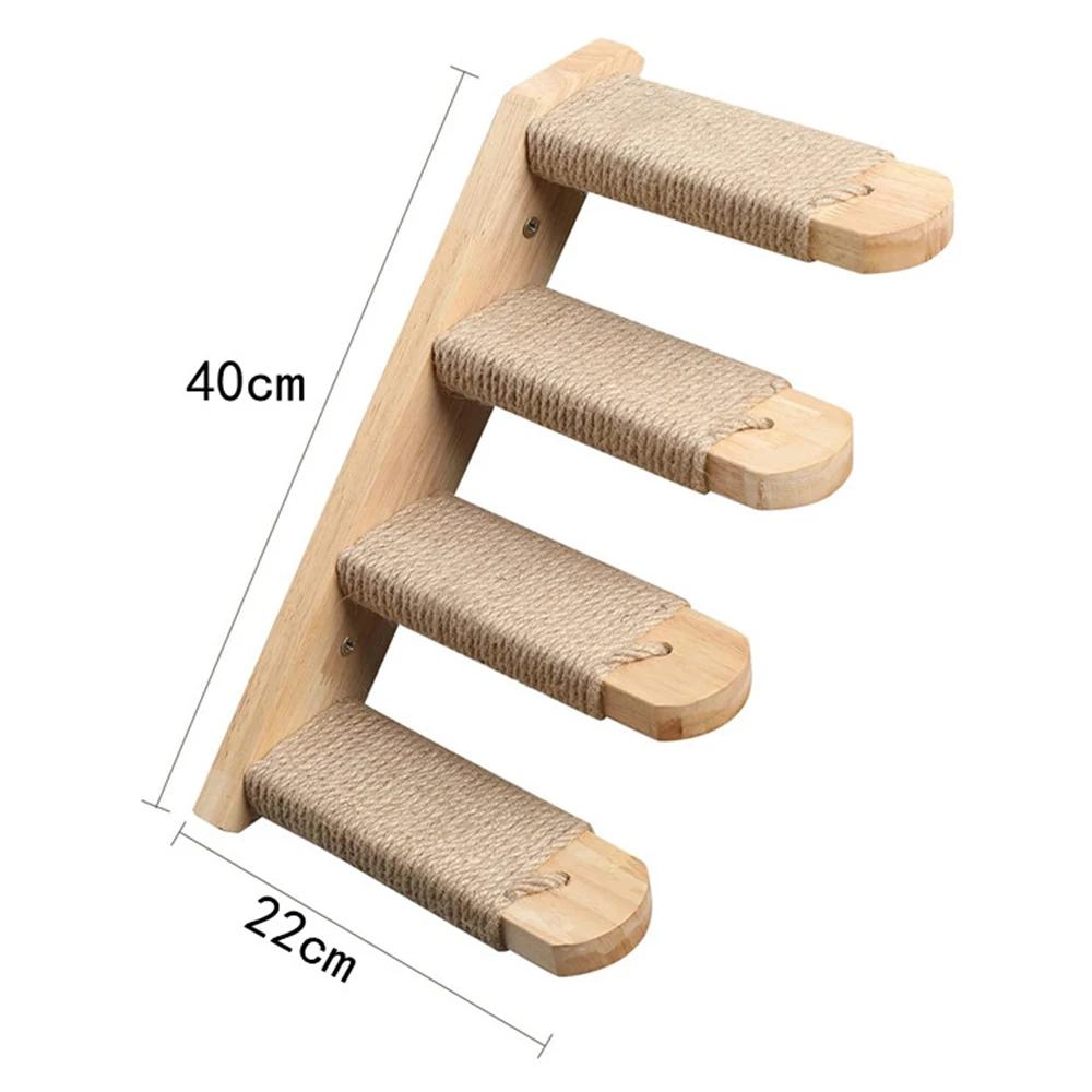 Cat Climbing Shelves Tree Cat Hammock Wall Mounted Tower Hand Woven Cat Wall Hanging House Macrame Detachable Steps & Platform