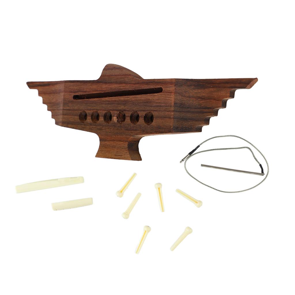 10PCS 6 String Acoustic Guitar Bridge Rosewood Set Musical Instrument Accessory with Saddle Nut Pin