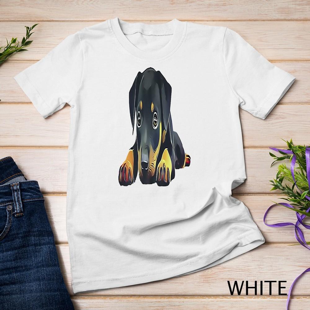 

Doberman Pinscher Puppy on Guard Duty Premium Unisex T-shirt 2XL
