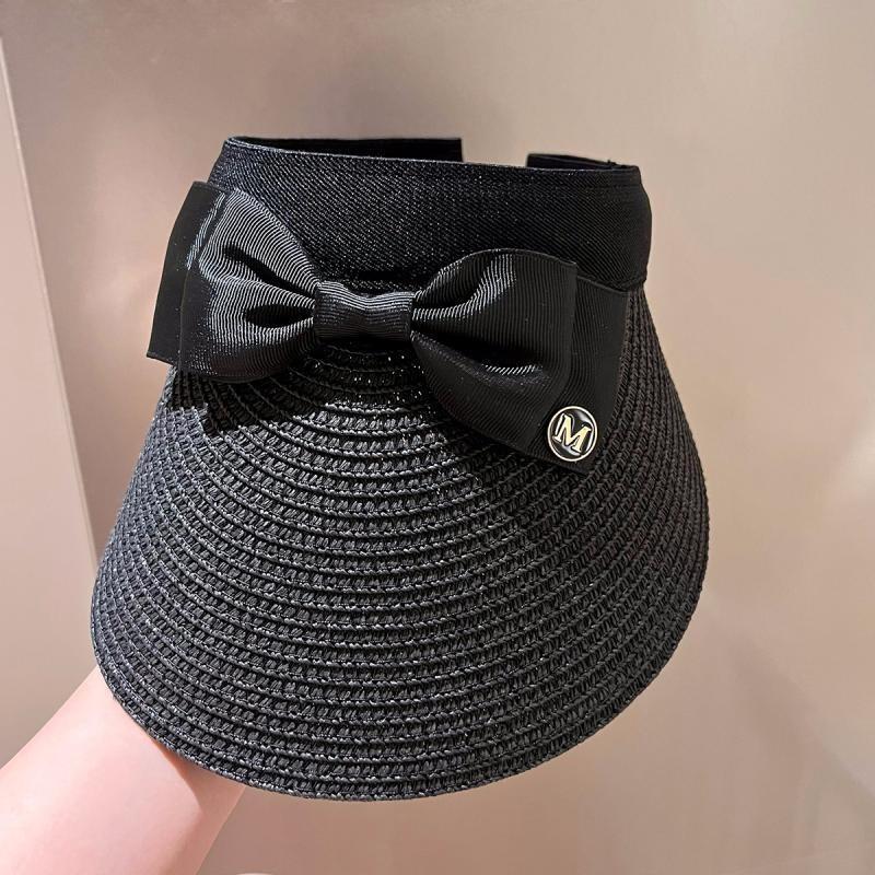 Ladies Summer Sun Hat Anti-uv Bike Sunhat Big Brim Butterfly Bow Straw Hat