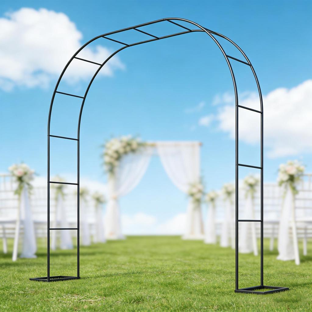 Gartenbogen Spalier Eisen Pflanzenständer Hintergrund Außenpflanzen Bogen Spalier für Hof Rasen Hinterhof Hochzeit Verlobungsfeier