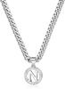 Unisex European & American Silver Letter Clavicle and Cuban Chain - Perfect Holiday Gift