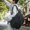 Men's Outdoor Backpack Solid Color Women Large Capacity Backpack Student School Bag