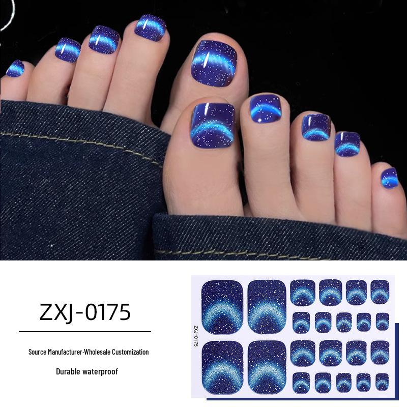 

Наклейки для ногтей на ногах «Кошачий глаз»: Полное покрытие, Блестящая пудра, Не требует запекания, Супер блеск.