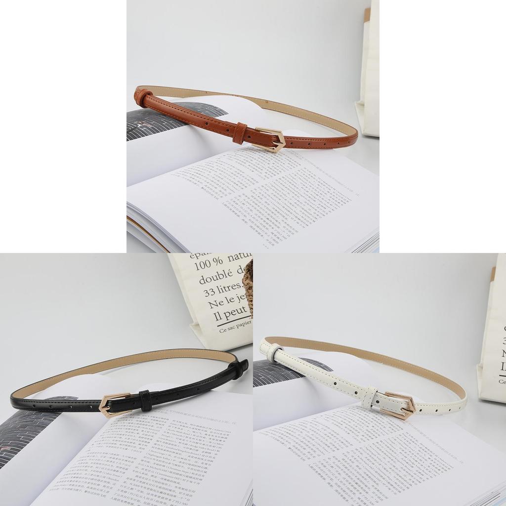 European And American Geometric Buckle Ladies' Thin Belt Ins Style Versatile With Dresses Suits And Jeans Narrow