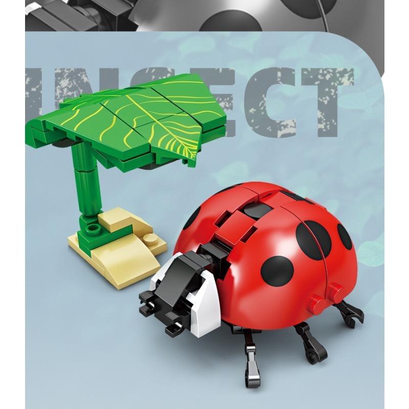 Insect Story Series Building Blocks Bee Dragonfly Ladybug Snail Mini Model Bricks Desktop Decoration Children's Christmas Gifts